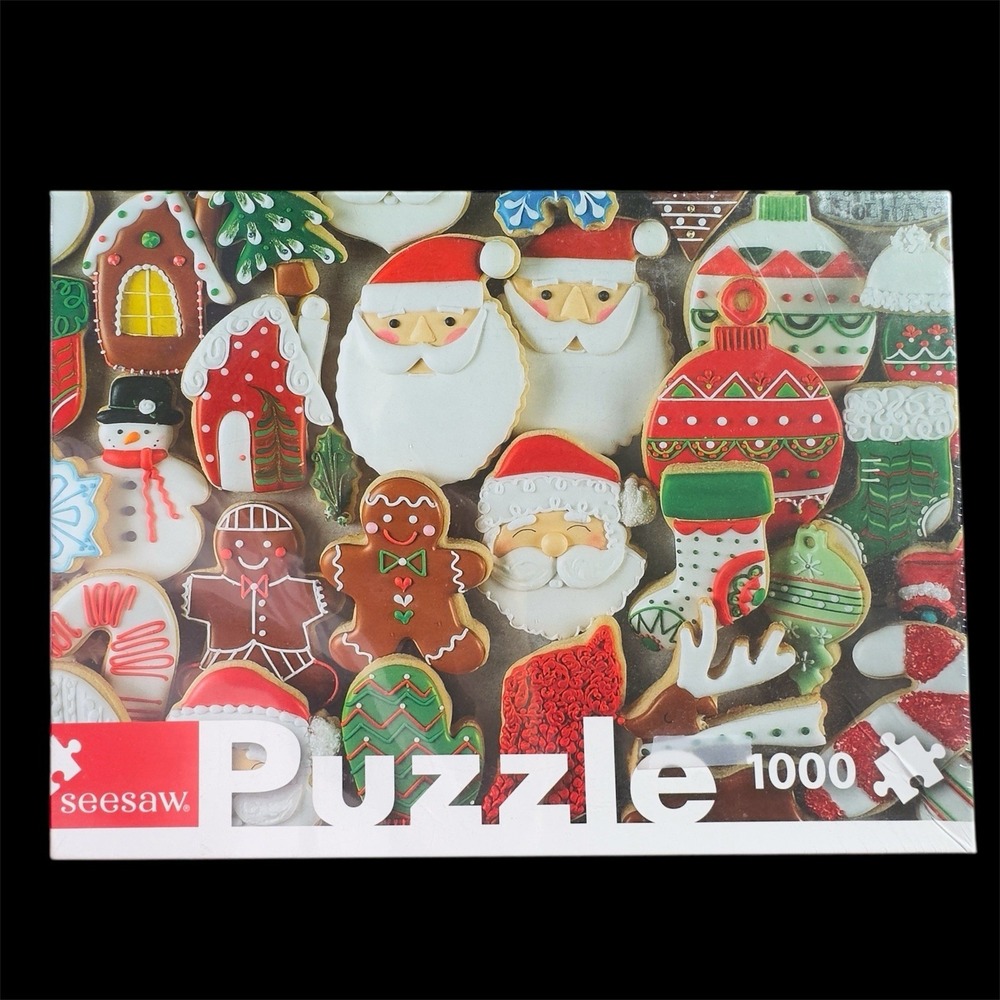 NIB Seesaw 1000 Pc Jigsaw Puzzle - Christmas Cookies 20" x 27"- NEW SEALED!